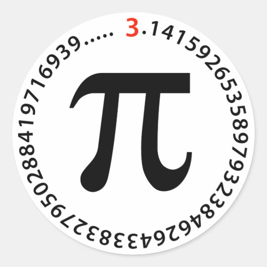 Ontwerp pi-nummer ronde sticker (Voorkant)