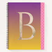 ontwerp polka dot patroon paarse gradiënt notitieboek (Voorkant)