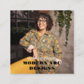 Ontwerp Professionele Moderne Foto Logo Vierkante Visitekaartje (Voorkant)