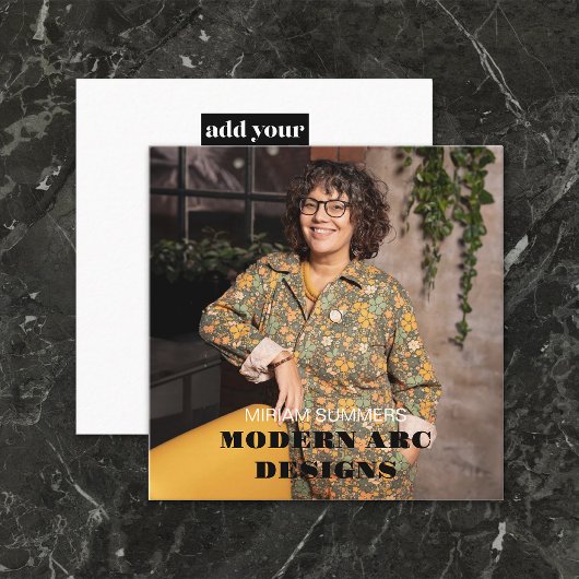 Ontwerp Professionele Moderne Foto Logo Vierkante Visitekaartje