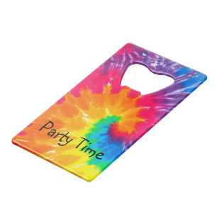 Ontwerp Psychedelic Tie Dye Creditkaart Flessenopener