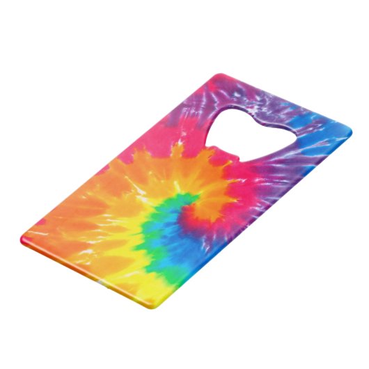 Ontwerp Psychedelic Tie Dye Creditkaart Flessenopener (Achterkant Gekanteld)