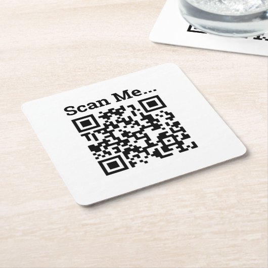 Ontwerp QR-code Kartonnen Onderzetters (Schuin)