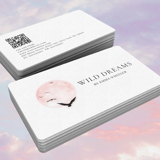 Ontwerp QR-code Logo voor moeder en vogels Visitek Visitekaartje