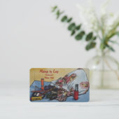 ontwerp retro van kunstenaars maken mooie tas uit visitekaartje (Staand voorkant)