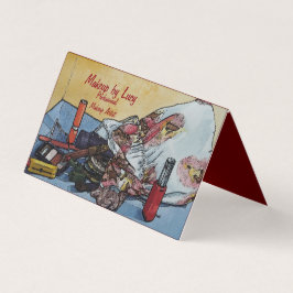 ontwerp retro van kunstenaars maken mooie tas uit visitekaartje