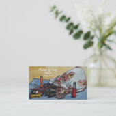 ontwerp retro van kunstenaars maken mooie tas uit visitekaartje (Staand voorkant)