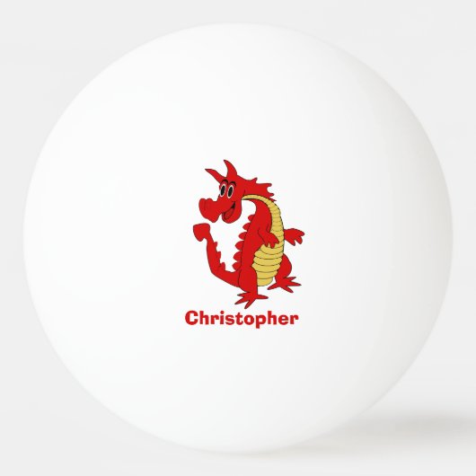Ontwerp rode dragon pingpongbal (Achterkant)