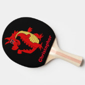 Ontwerp rode dragon tafeltennisbatje (Zijkant)
