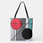 Ontwerp "Ronde en lijnen" Tote Bag (Voorkant)