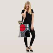Ontwerp "Ronde en lijnen" Tote Bag (Op model)