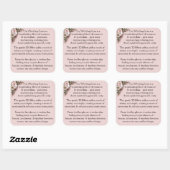 Ontwerp Roze Rozen & Duiven Vierkante Sticker (Vel)