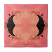 ontwerp roze zwarte Victoriaans kunstgreep Tegeltje (Voorkant)