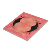  ontwerp roze zwarte Victoriaans kunstgreep Tegeltje (Zijkant)