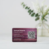 Ontwerp Rustieke Timmerman QR Code Houtbewerking Visitekaartje (Staand voorkant)