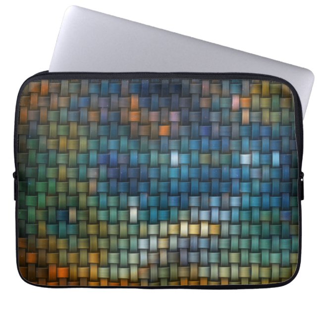 Ontwerp samengesteld uit kleurrijke geïnterlinieer laptop sleeve (Voorkant)