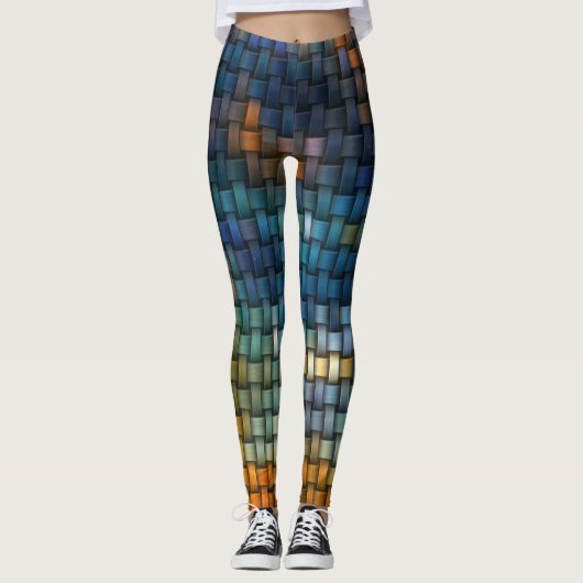 Ontwerp samengesteld uit kleurrijke geïnterlinieer leggings (Voorkant)