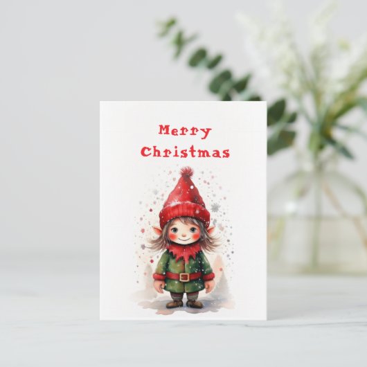 Ontwerp Schattigee kerstelf Briefkaart (Staand voorkant)