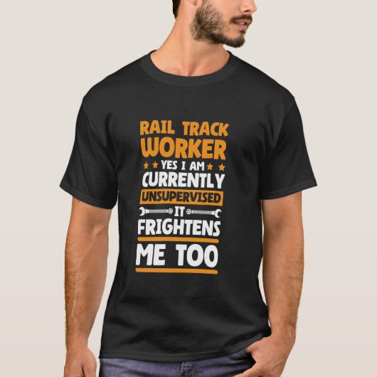 Ontwerp spoorbaan E zonder toezicht T-shirt (Voorkant)