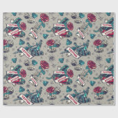 Ontwerp Tattoo Retro Cadeaupapier (Vlak)