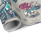 Ontwerp Tattoo Retro Cadeaupapier (Rol Hoek)