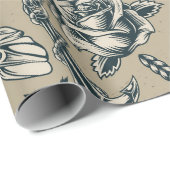Ontwerp Tattoo Retro Cadeaupapier (Rol Hoek)