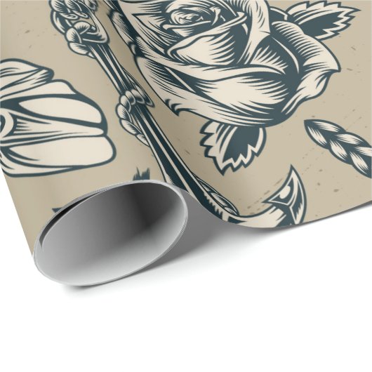 Ontwerp Tattoo Retro Cadeaupapier (Rol Hoek)