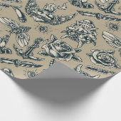 Ontwerp Tattoo Retro Cadeaupapier (Hoek)