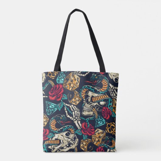 Ontwerp Tattoo Retro Tote Bag (Achterkant)
