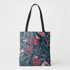 Ontwerp Tattoo Retro Tote Bag