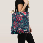 Ontwerp Tattoo Retro Tote Bag (Dichtbij)