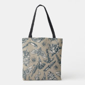 Ontwerp Tattoo Retro Tote Bag (Achterkant)