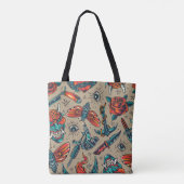 Ontwerp Tattoo Retro Tote Bag (Achterkant)
