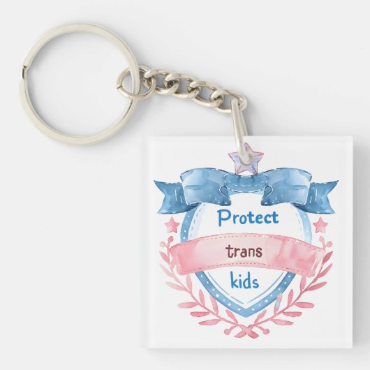 Ontwerp ter bescherming van transkinderen, cadeau sleutelhanger (voorkant)