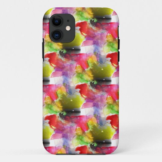 Ontwerp textuur rood, geel aquarel Case-Mate iPhone case (Achterkant)