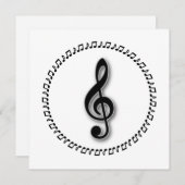 Ontwerp Treble Clef Music Note Design Kaart (Voorkant / Achterkant)