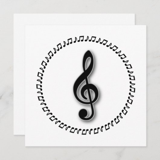 Ontwerp Treble Clef Music Note Design Kaart (Voorkant / Achterkant)