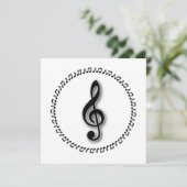 Ontwerp Treble Clef Music Note Design Kaart (Staand voorkant)