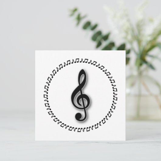 Ontwerp Treble Clef Music Note Design Kaart (Staand voorkant)