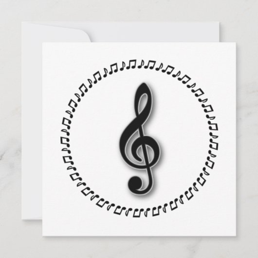 Ontwerp Treble Clef Music Note Design Kaart (Voorkant)