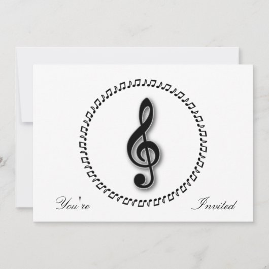 Ontwerp Treble Clef Music Note Design Kaart (Voorkant)