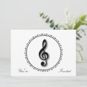 Ontwerp Treble Clef Music Note Design Kaart (Staand voorkant)