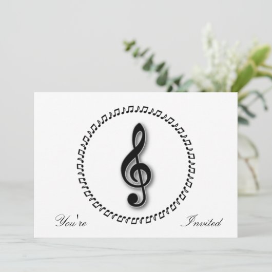 Ontwerp Treble Clef Music Note Design Kaart (Staand voorkant)