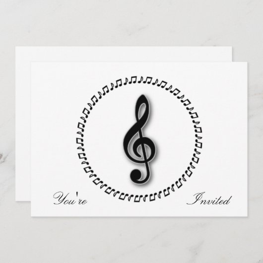 Ontwerp Treble Clef Music Note Design Kaart (Voorkant / Achterkant)
