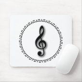 Ontwerp Treble Clef Music Note Design Muismat (Met muis)