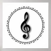Ontwerp Treble Clef Music Note Design Poster (Voorkant)