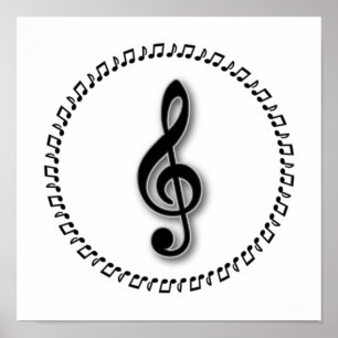 Ontwerp Treble Clef Music Note Design Poster