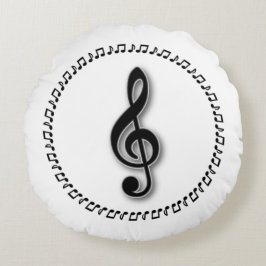 Ontwerp Treble Clef Music Note Design Rond Kussen