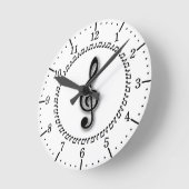 Ontwerp Treble Clef Music Note Design Ronde Klok (Hoek)
