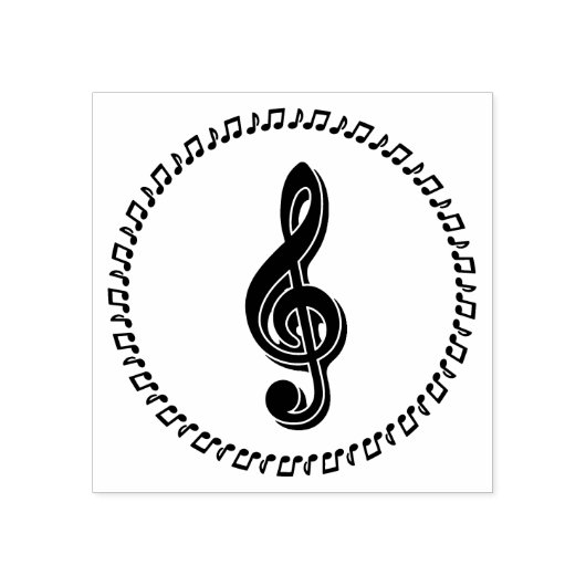 Ontwerp Treble Clef Music Note Design Rubberstempel (Afrduk)
